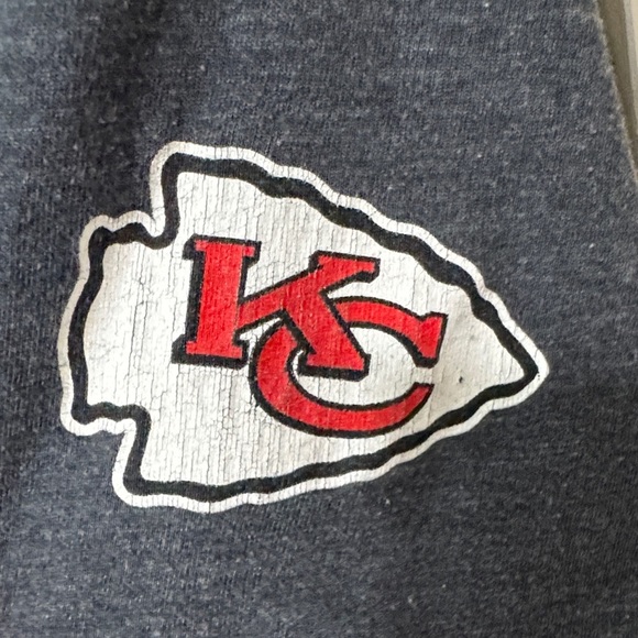 Majestic Dark Gray Kansas City Chiefs T-Shirt with Logo on sleeve. - Picture 3 of 4